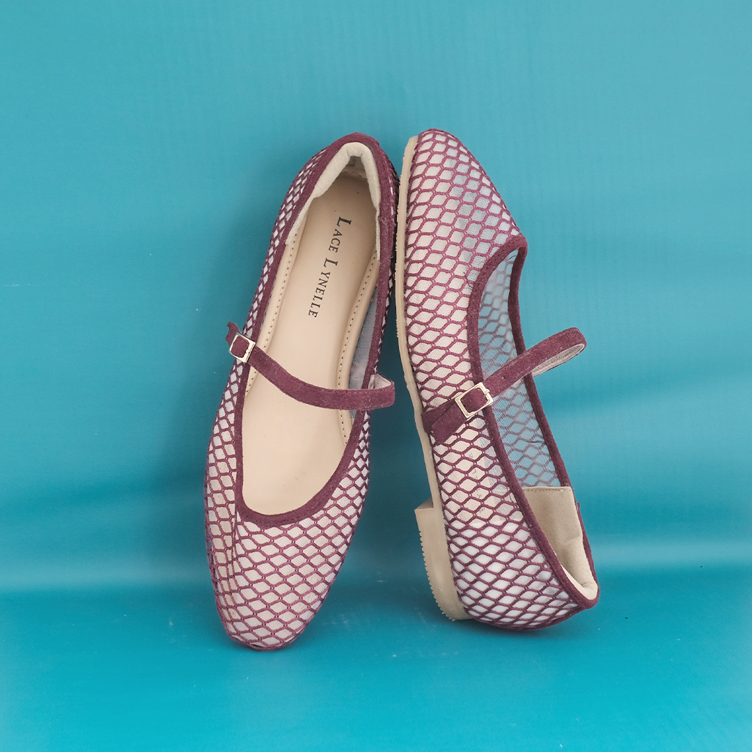 LACE LYNELLE FLATSHOES SQUARE DARIN WINE