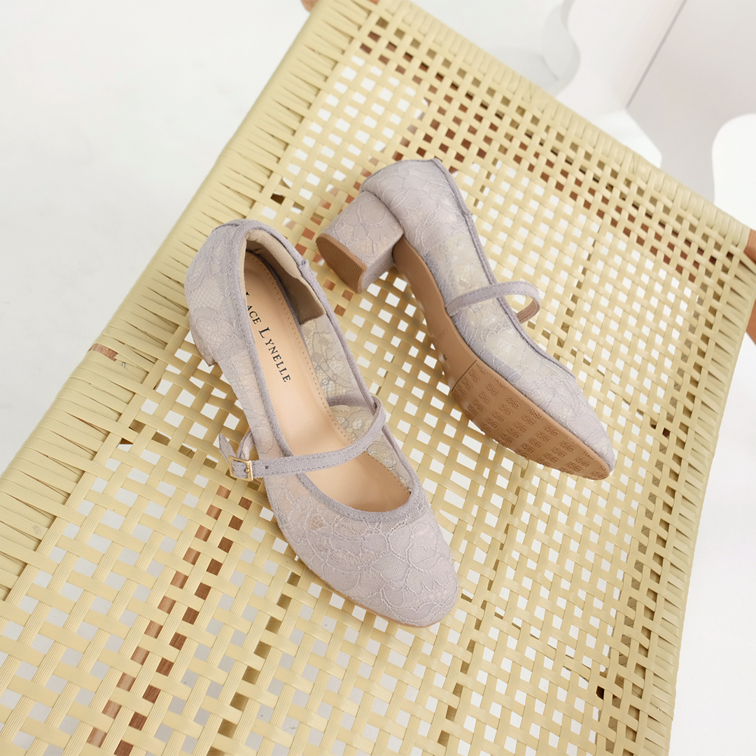 LACE LYNELLE HEELS CHUNKY FLORYN ASHGREY