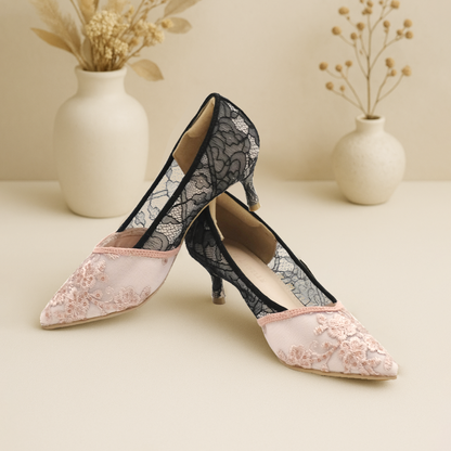 LACE LYNELLE HEELS KEYRA BLACK PINK