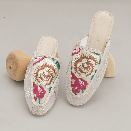 LACE LYNELLE MULES ROSE KOMBINASI