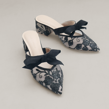 LACE LYNELLE HEELS FARA BLACK