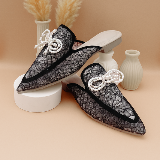 LACE LYNELLE MULES KAELIN BLACK