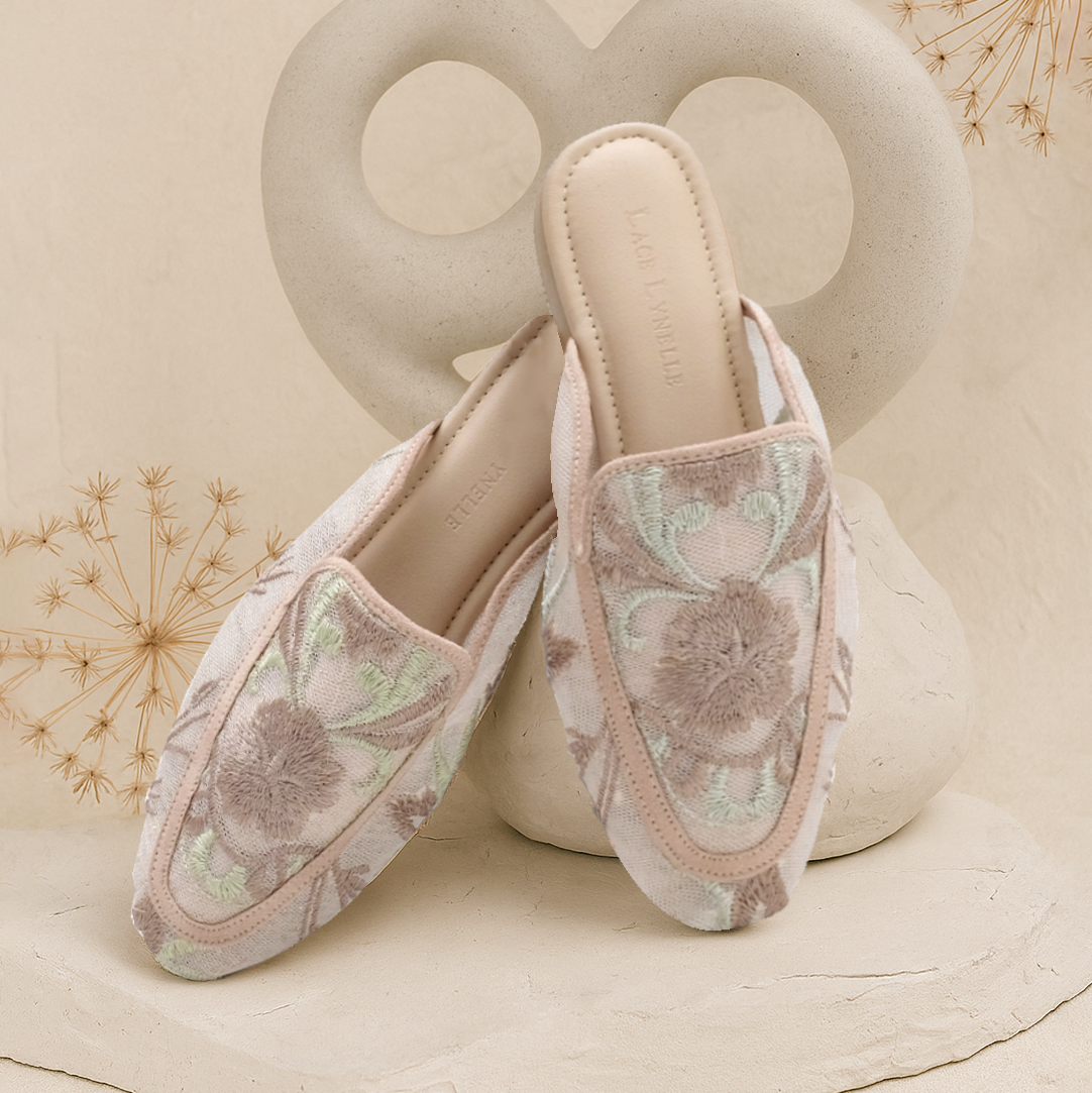 LACE LYNELLE MULES SACHI MATCHA BROWN