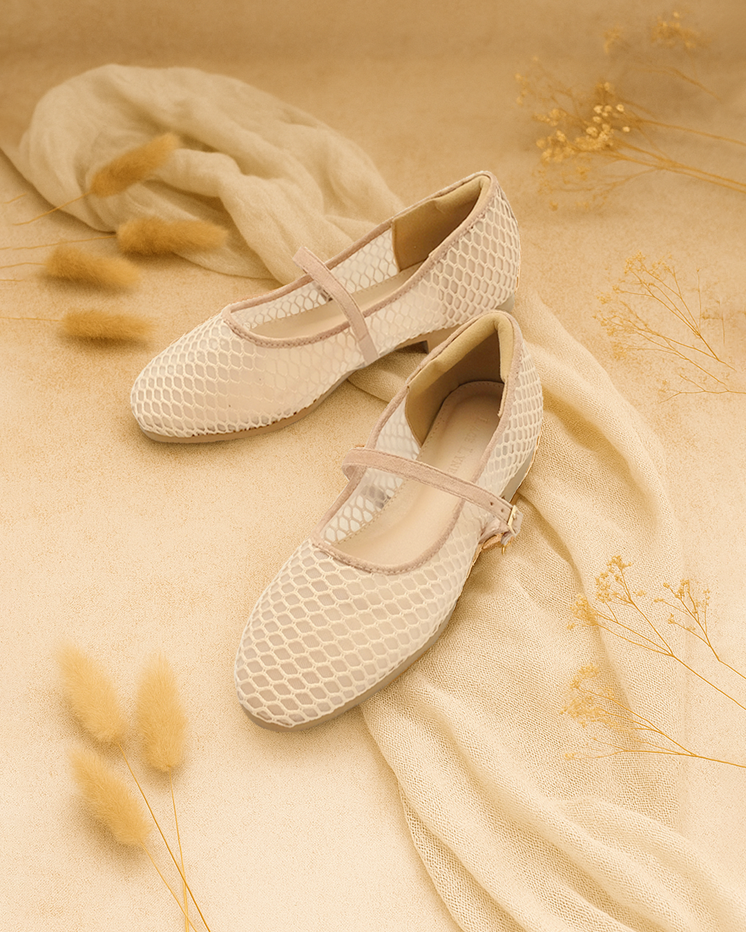 LACE LYNELLE FLATSHOES SQUARE DARIN NUDE