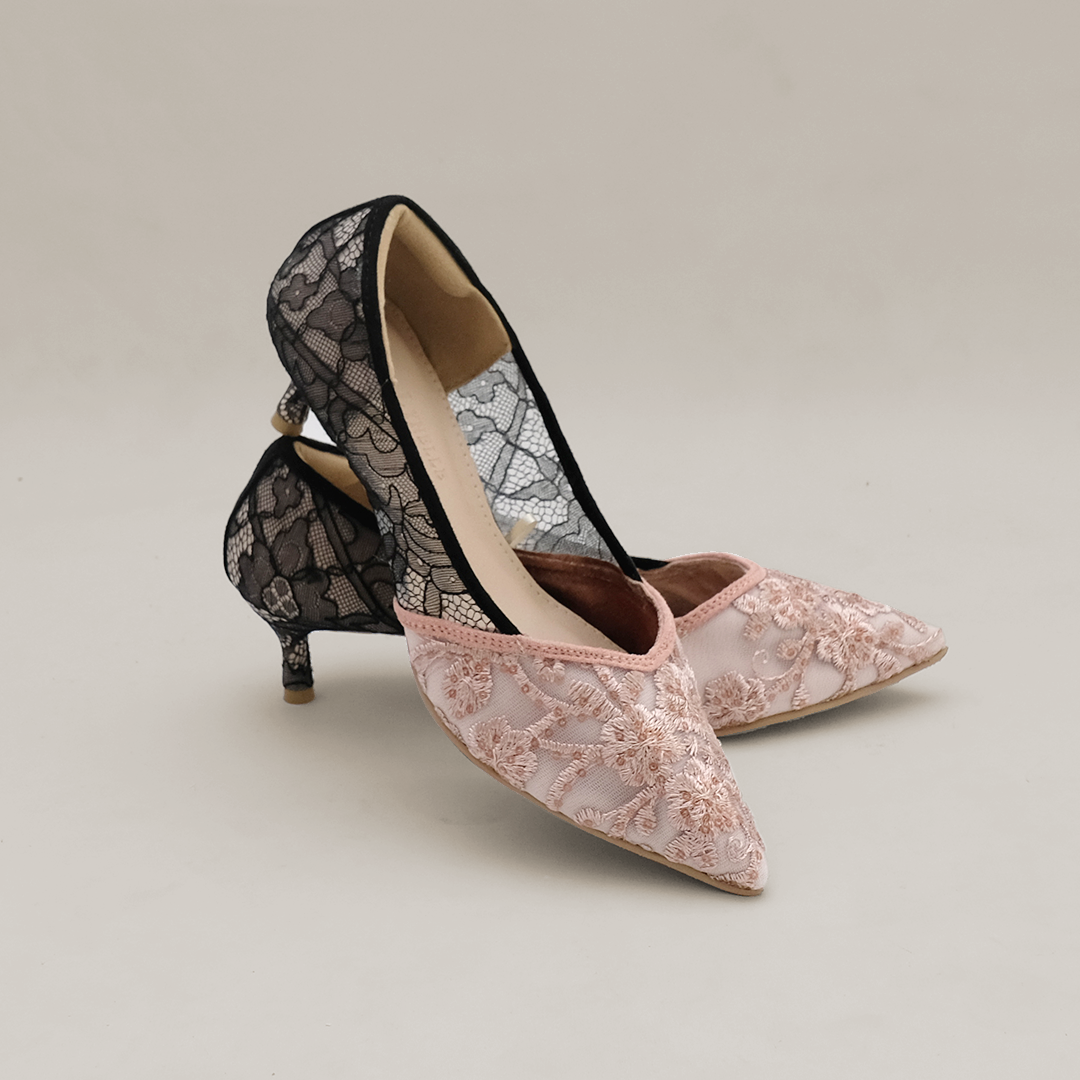 LACE LYNELLE HEELS KEYRA BLACK PINK