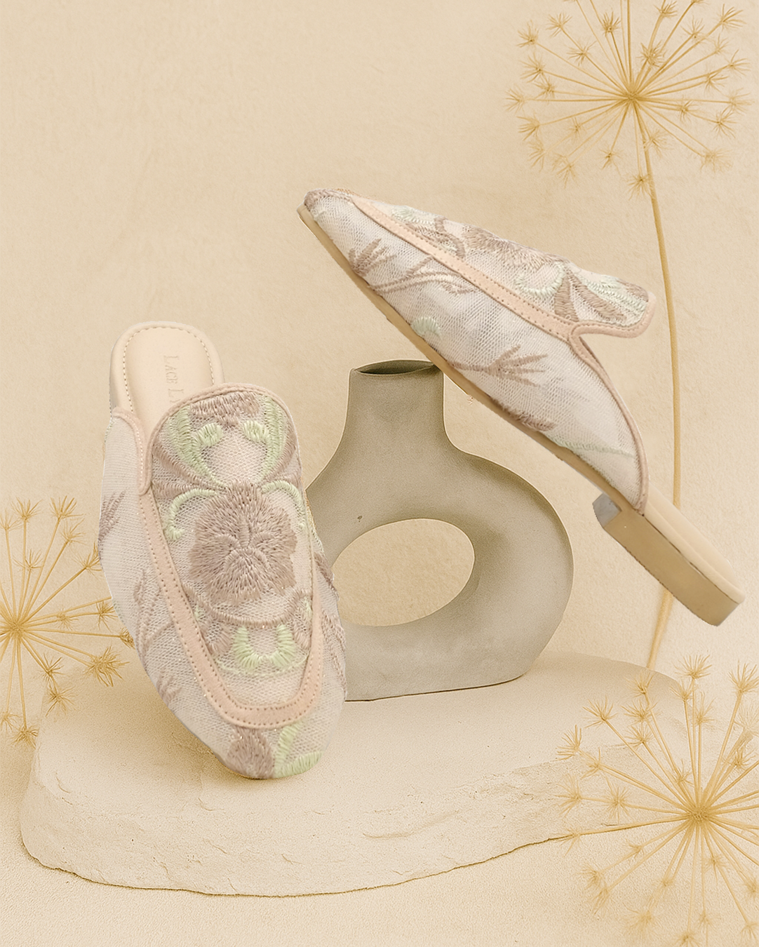 LACE LYNELLE MULES SACHI MATCHA BROWN