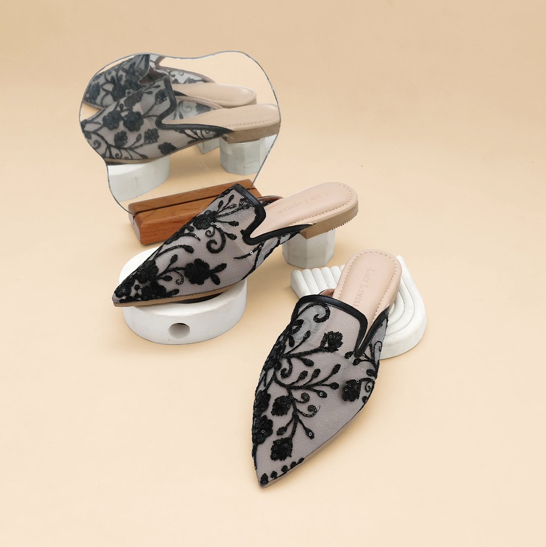 LACE LYNELLE MULES BIANCA