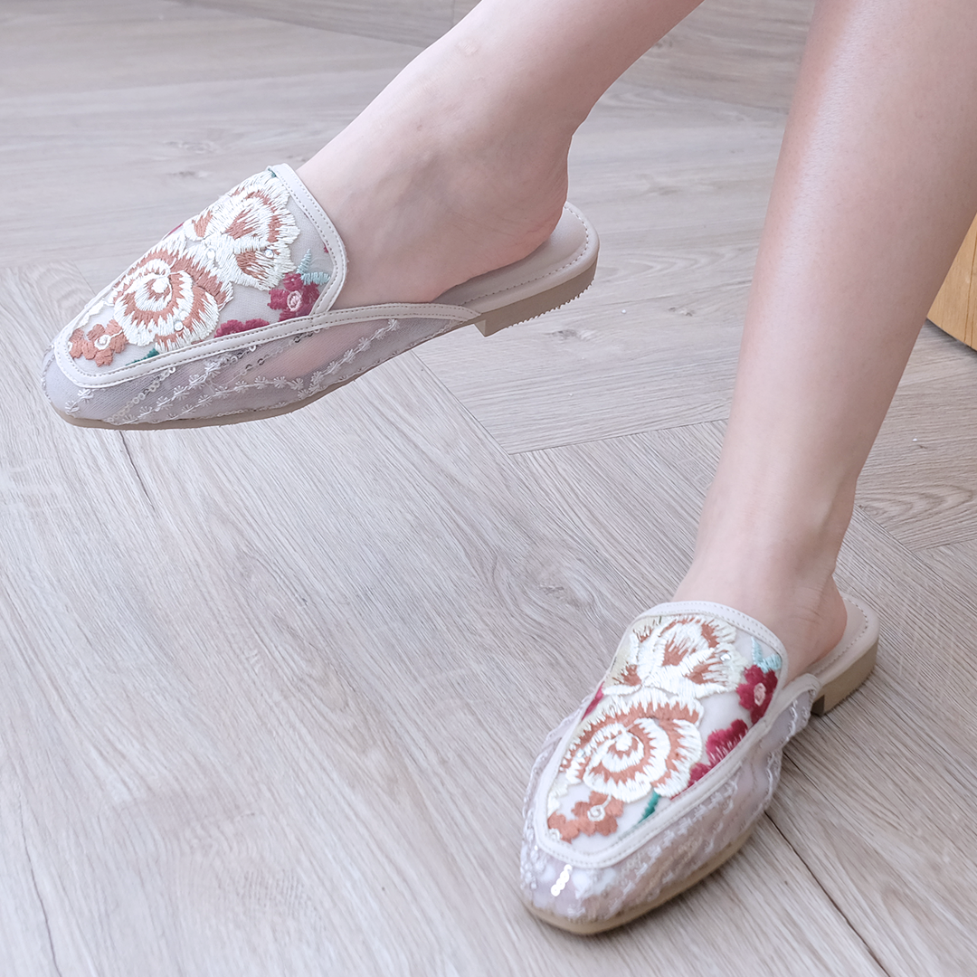 LACE LYNELLE MULES ROSE KOMBINASI