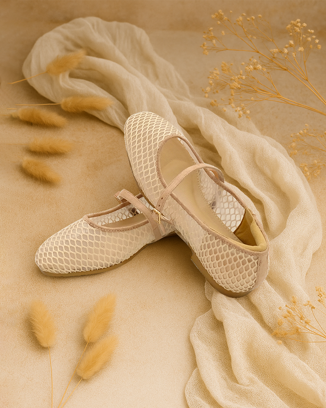 LACE LYNELLE FLATSHOES SQUARE DARIN NUDE