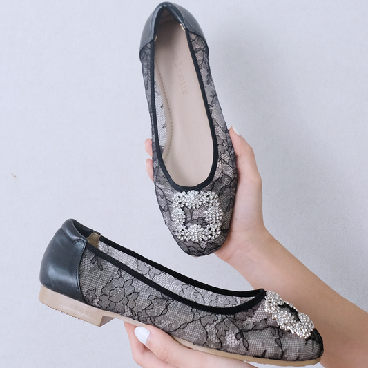 LACE LYNELLE FLATSHOES ILONA BLACK