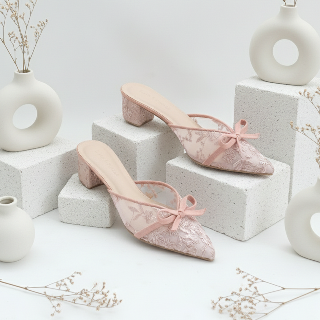 LACE LYNELLE HEELS SUJIN BLUSH