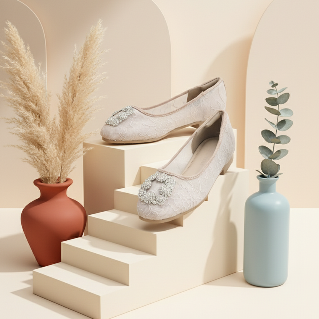 LACE LYNELLE FLATSHOES ILONA NUDE