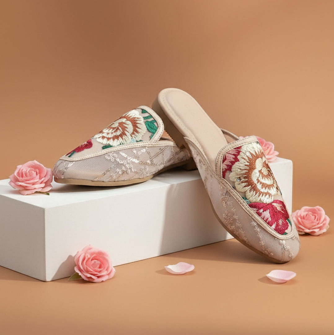 LACE LYNELLE MULES ROSE KOMBINASI