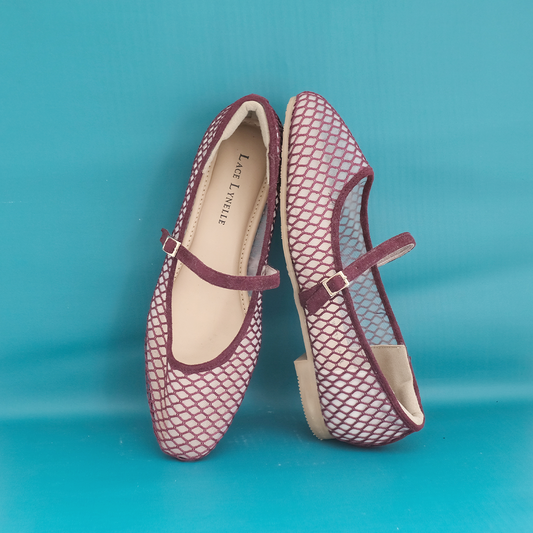 LACE LYNELLE FLATSHOES SQUARE DARIN WINE
