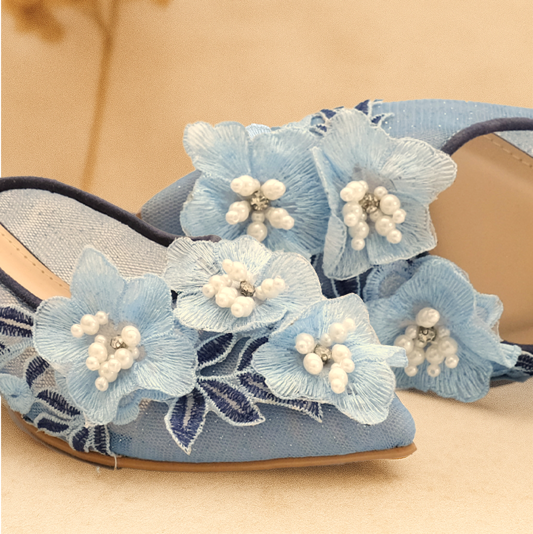 LACE LYNELLE HEELS YESSY DENIM