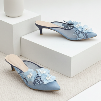LACE LYNELLE HEELS YESSY DENIM