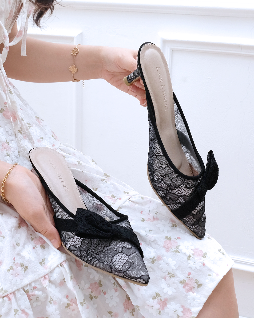 LACE LYNELLE HEELS NEYNA BLACK