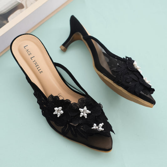 LACE LYNELLE HEELS YESSY BLACK